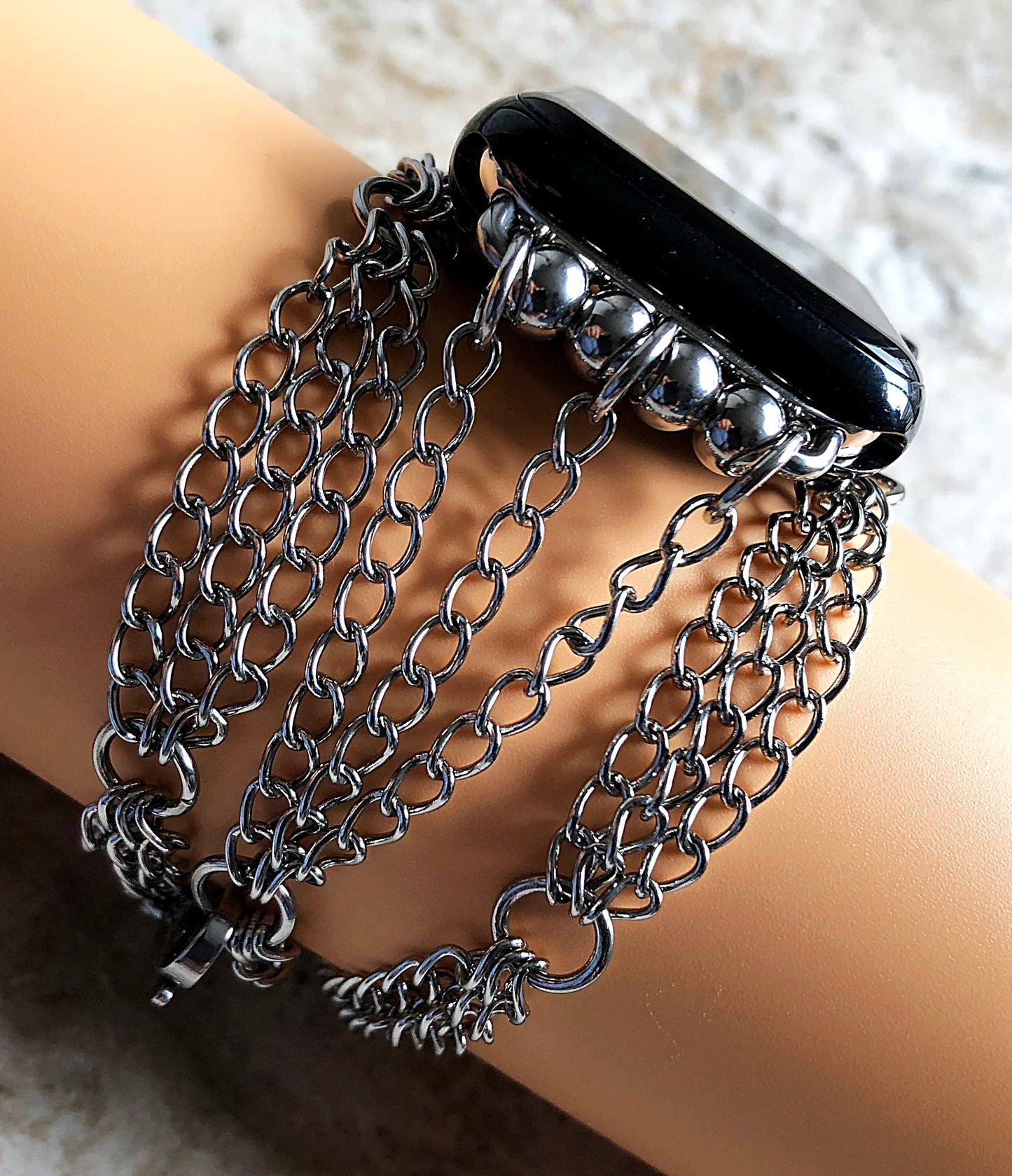 Apple New Curb Chain with Soldered Links Bracelet for iWatch Ultra 2 49mm and 9 8 Series 41mm 45mm Case Stainless Steel Jewelry Band Strap