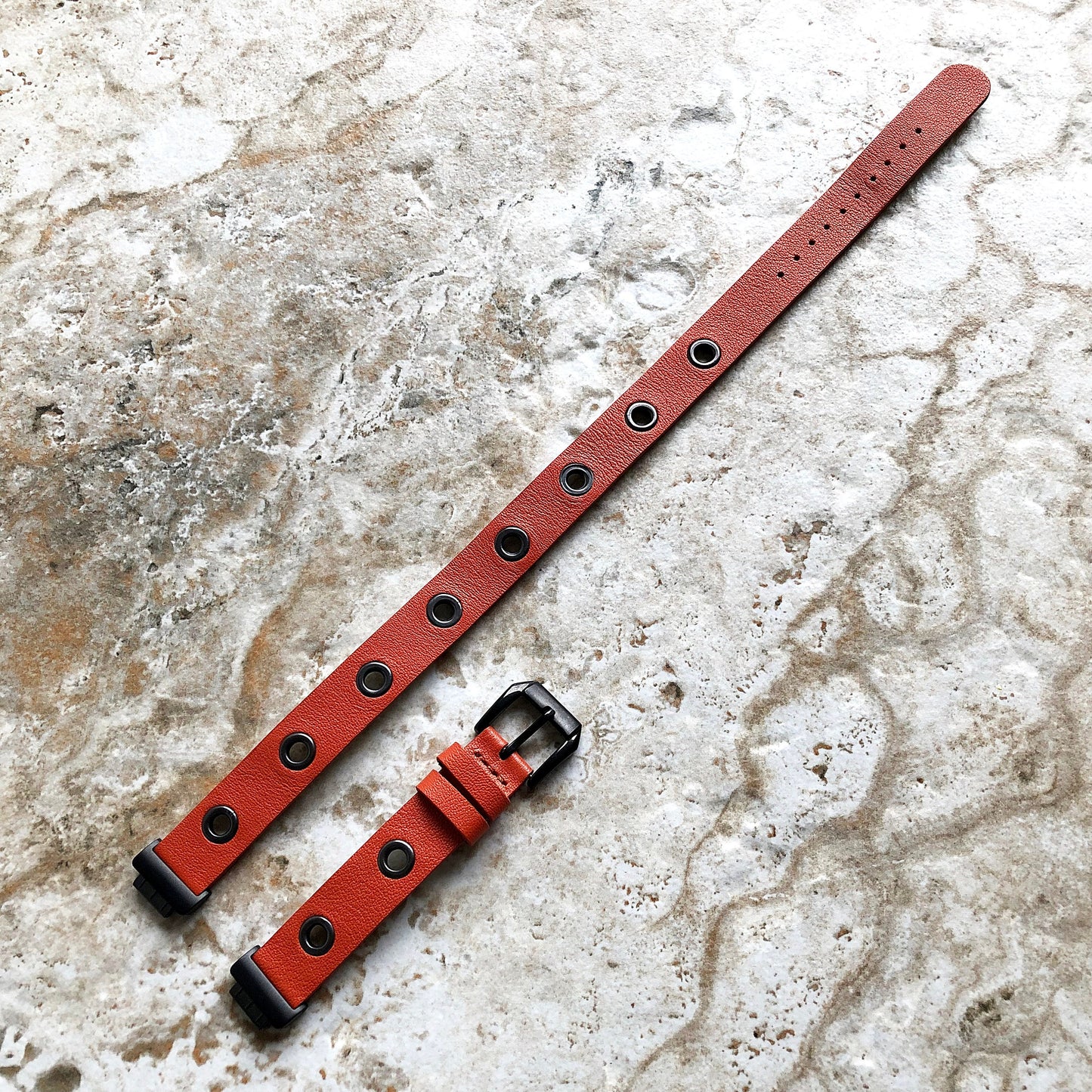 Fitbit Inspire 2 HR Orange Band for Fitness Tracker Soft Leather Strap Wristband Twice Double Wrap Bracelet in Silver Black Rose Gold Finish