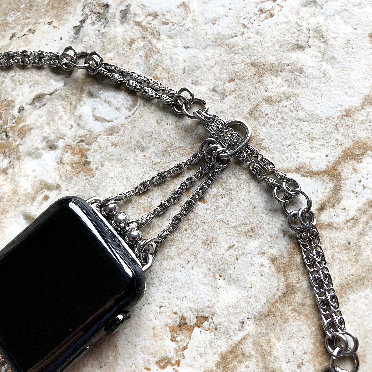 Apple Lumachina Silver Color Chain Links Bracelet Compatible with iWatch Ultra 2 49mm and 9 8 Series 41mm 45mm Case St Steel Band Strap