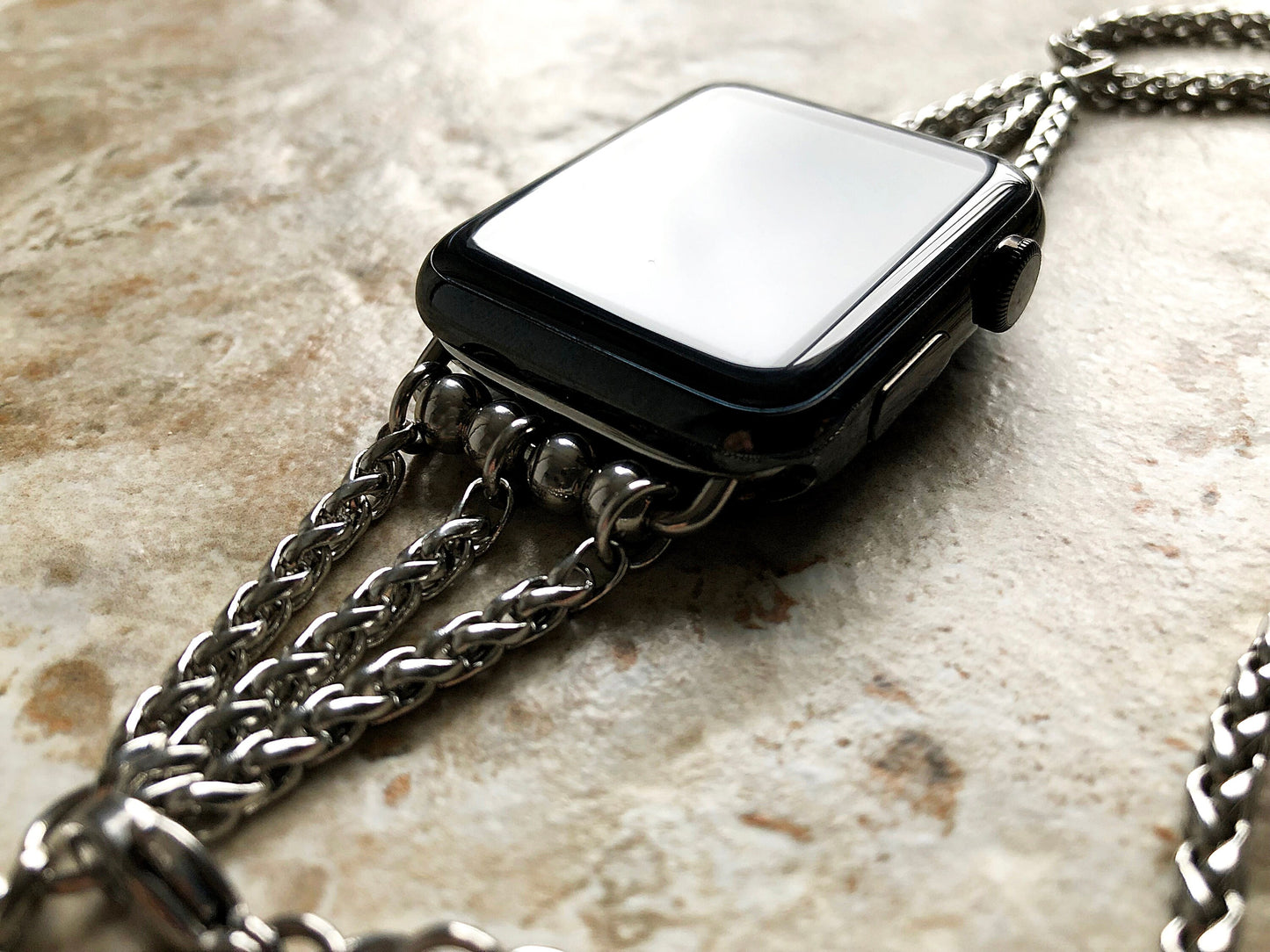 Apple Wheat Chain 4mm Silver Color Bracelet for iWatch Ultra 2 9 8 7 SE 6 5 4 3 2 1 Case 38mm 40mm 41mm 42mm 44mm 45mm 49mm Band St Steel