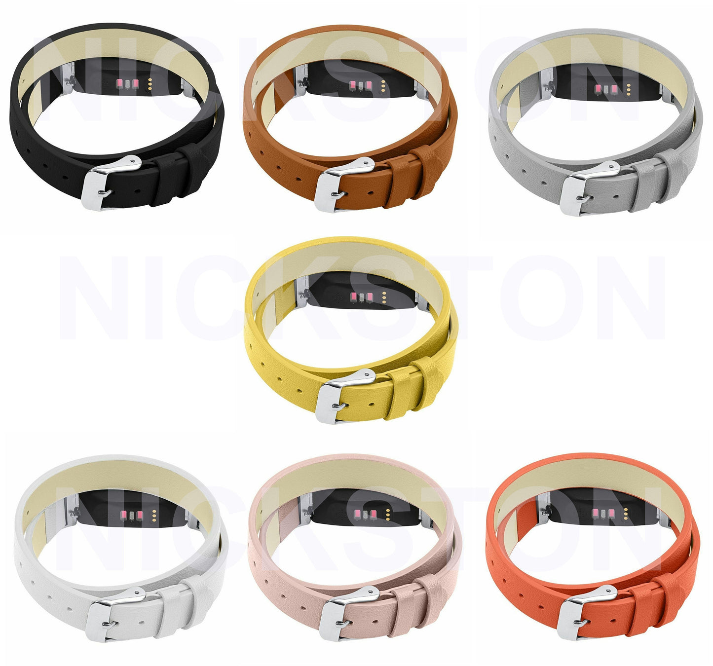 Fitbit Inspire HR 2 Soft Leather Band Strap for Fitness Tracker Wristband Wrap Bracelet Adapters Quick Release Silver Black Rose Gold