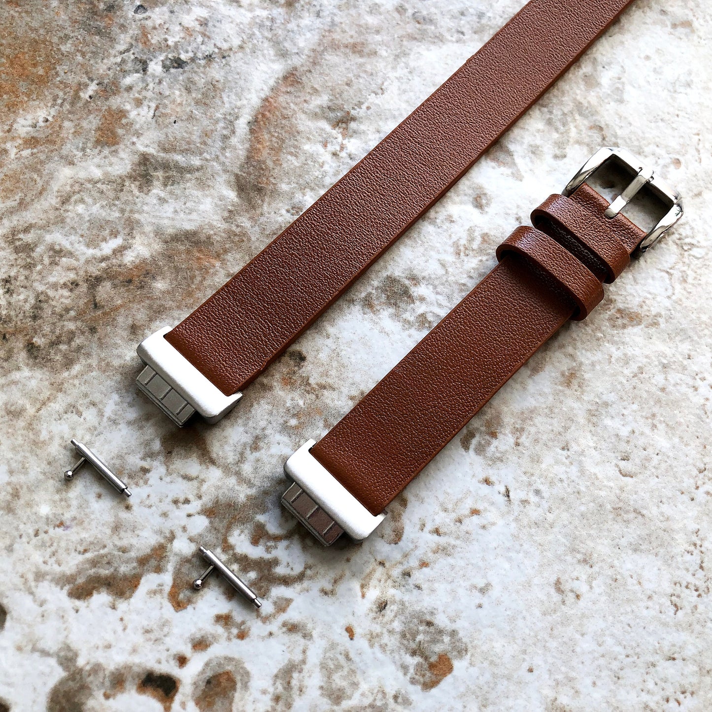 Fitbit Inspire HR and 2 Brown Soft Leather Band Strap for Fitness Tracker Wristband Twice Wrap Bracelet Quick Release Silver Black Rose Gold