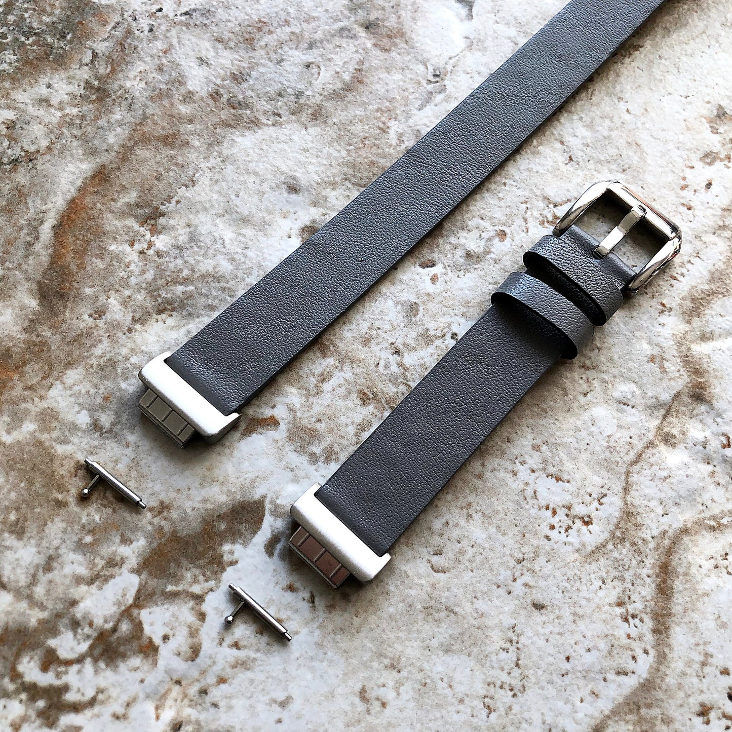 Fitbit Inspire HR and 2 Gray Soft Leather Band Strap for Fitness Tracker Wristband Twice Wrap Bracelet Quick Release Silver Black Rose Gold