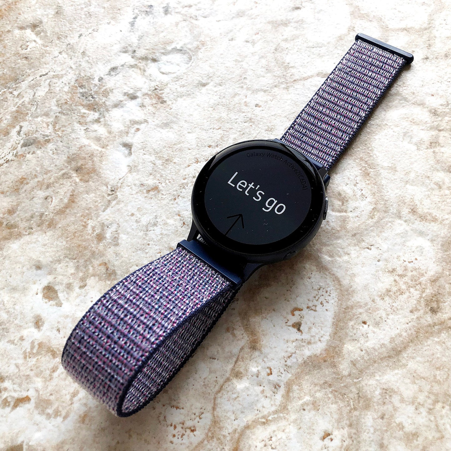 Samsung Midnight Blue Band for Galaxy Watch Active 2 40mm 42mm 44mm Adjustable Sports Loop and Hook Watch Strap Wristband Quick Release Pins