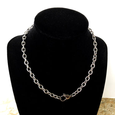 13mm x 9mm x 2mm Silver Shiny Color Stainless Steel Cable Chains Necklace Unisex Customisable Size Jewelry Tarnish Resistant Very Strong
