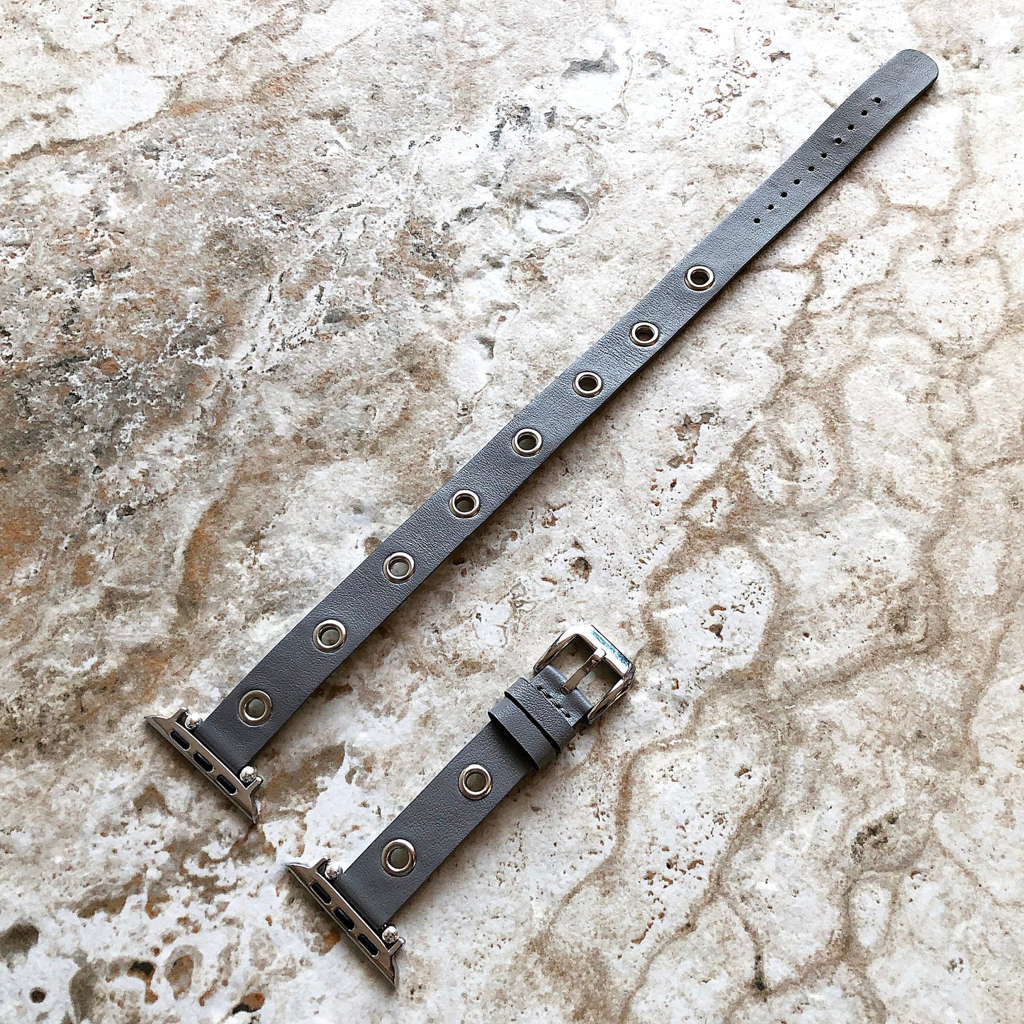 Apple Gray Double Wrap Band for iWatch All Series 38mm 40mm 41mm 42mm 44mm 45mm 49mm Case Twice Around Wrist Leather Bracelet Straps GM