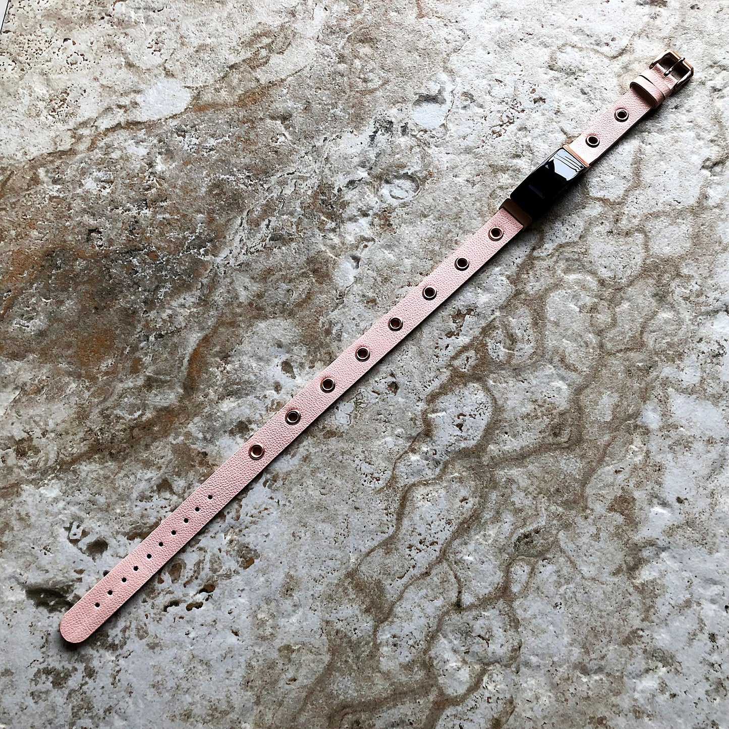 Fitbit Inspire HR and 2 Pink Band for Fitness Tracker Soft Leather Strap Wristband Double Wrap Bracelet in Silver Black Rose Gold Finish