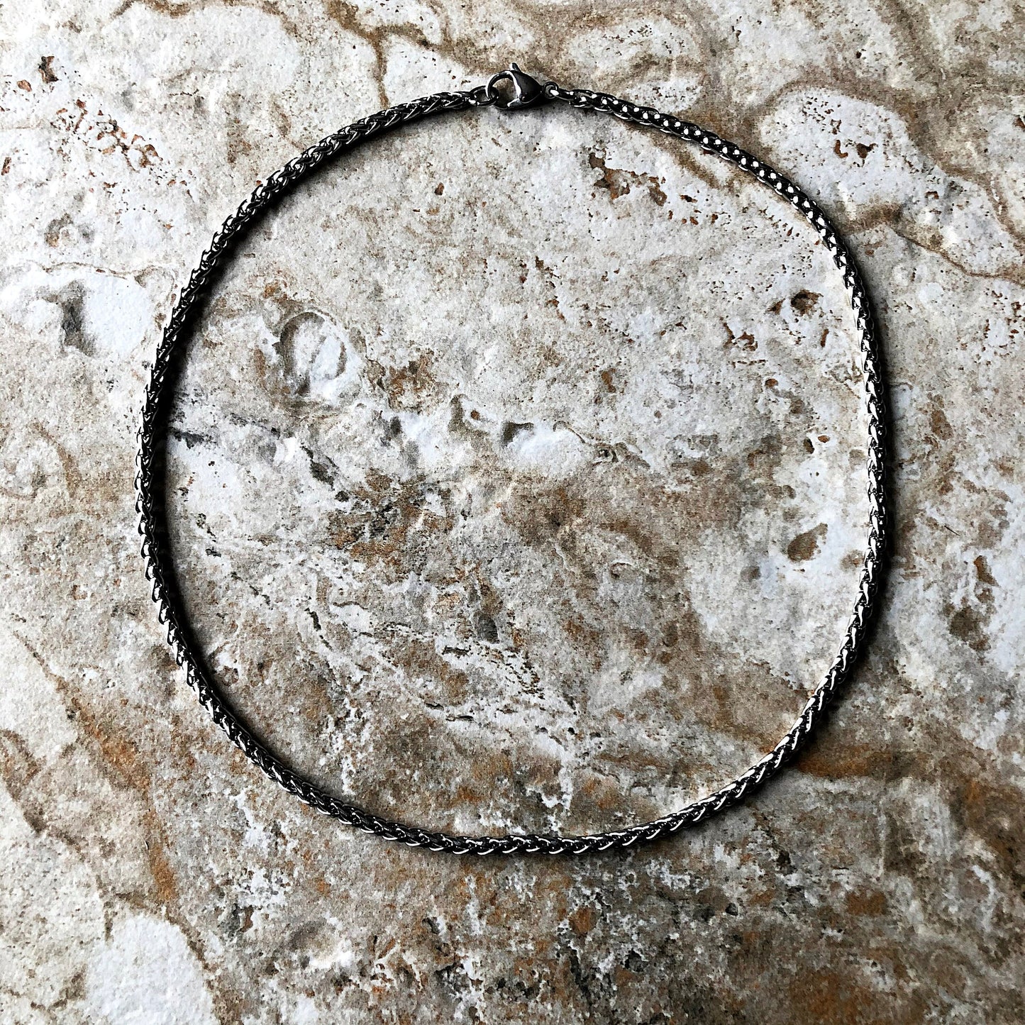 6mm Wheat Silver Shiny Color Stainless Steel Curb Chains Necklace Round Spiga Unisex Customisable Size Jewelry Tarnish Resistant Very Strong
