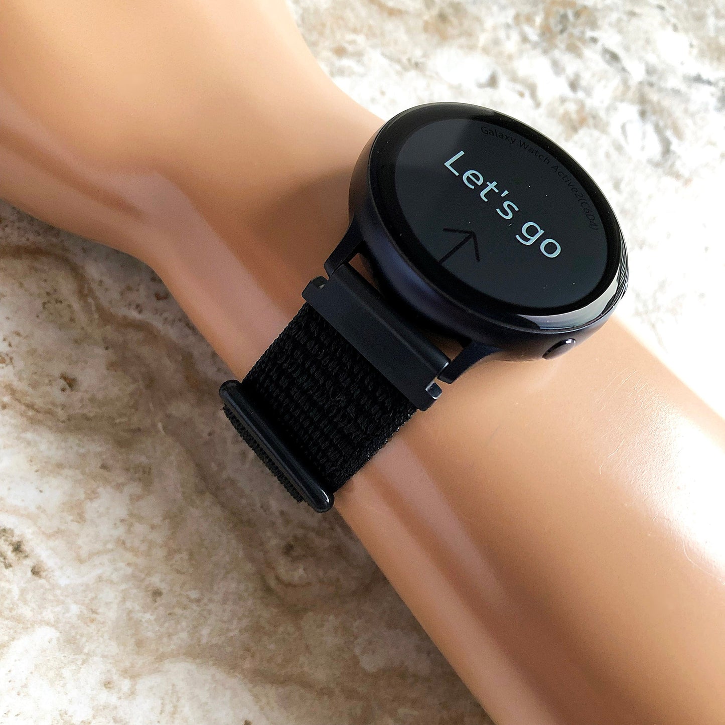 Samsung Black Color Band for Galaxy Watch Active 2 40mm 42mm 44mm Adjustable Sports Loop and Hook Watch Strap Wristband Quick Release Pins