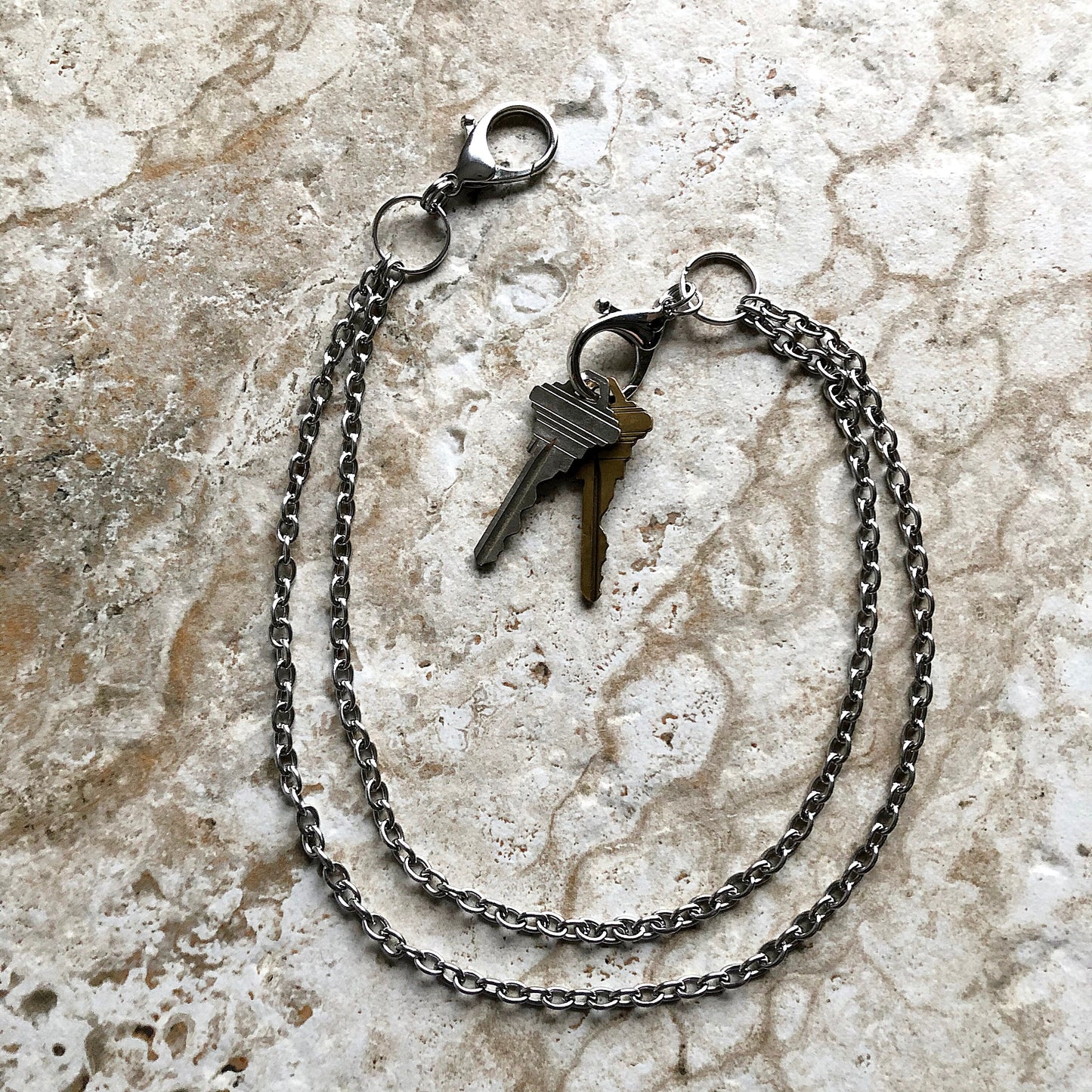 21" Inches 54cm Fashion Chain Wallet Double Rolo Silver Shiny Color Stainless Steel Cable Unisex Customisable Tarnish Resistant Very Strong