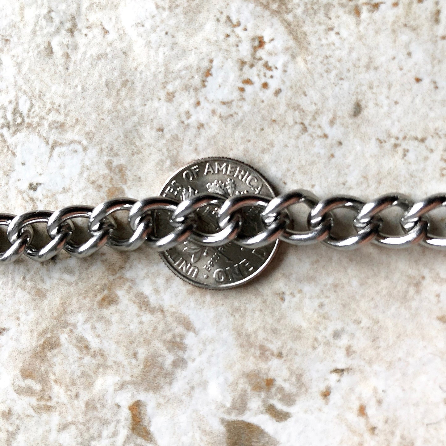 Fashion Wallet Chain Double Curb Silver Shiny Color Stainless Steel Cable Unisex Customisable Tarnish Resistant Very Strong 21" Inches 54cm