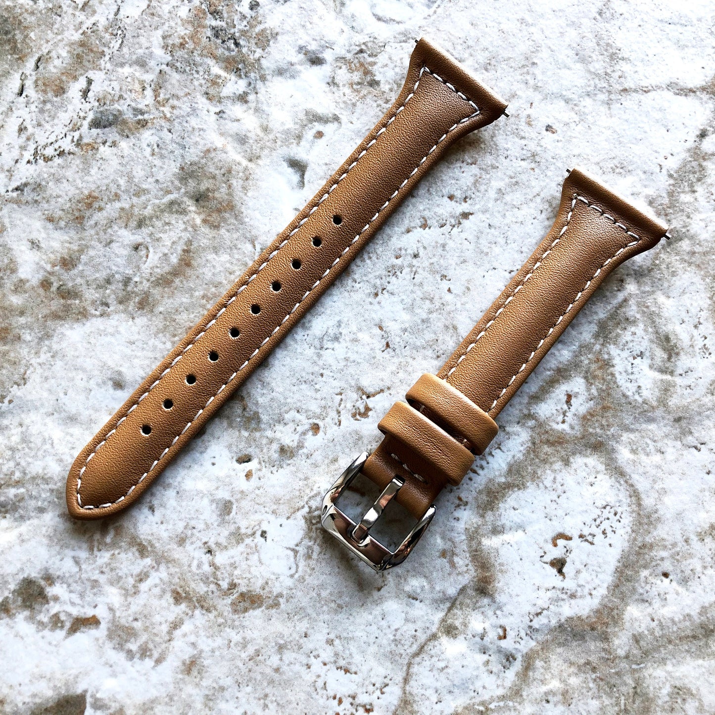 Apple Light Brown Slim Elegant Soft Leather Band Strap Bracelet for iWatch All Series 38mm 40mm 41mm 42mm 44mm 45mm 49mm Case