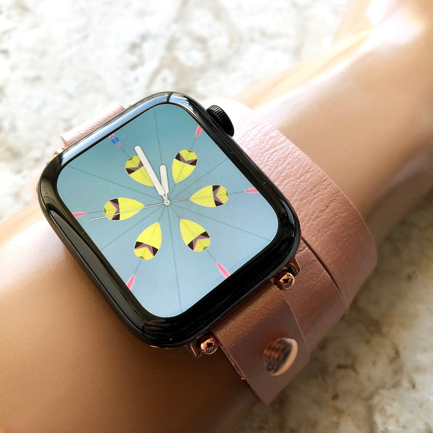 Apple Rose Gold Color Triple Wrap Around Wrist Leather Band for iWatch Ultra 2 49mm and 9 8 Series 41mm 45mm Case Edition Bracelet Straps