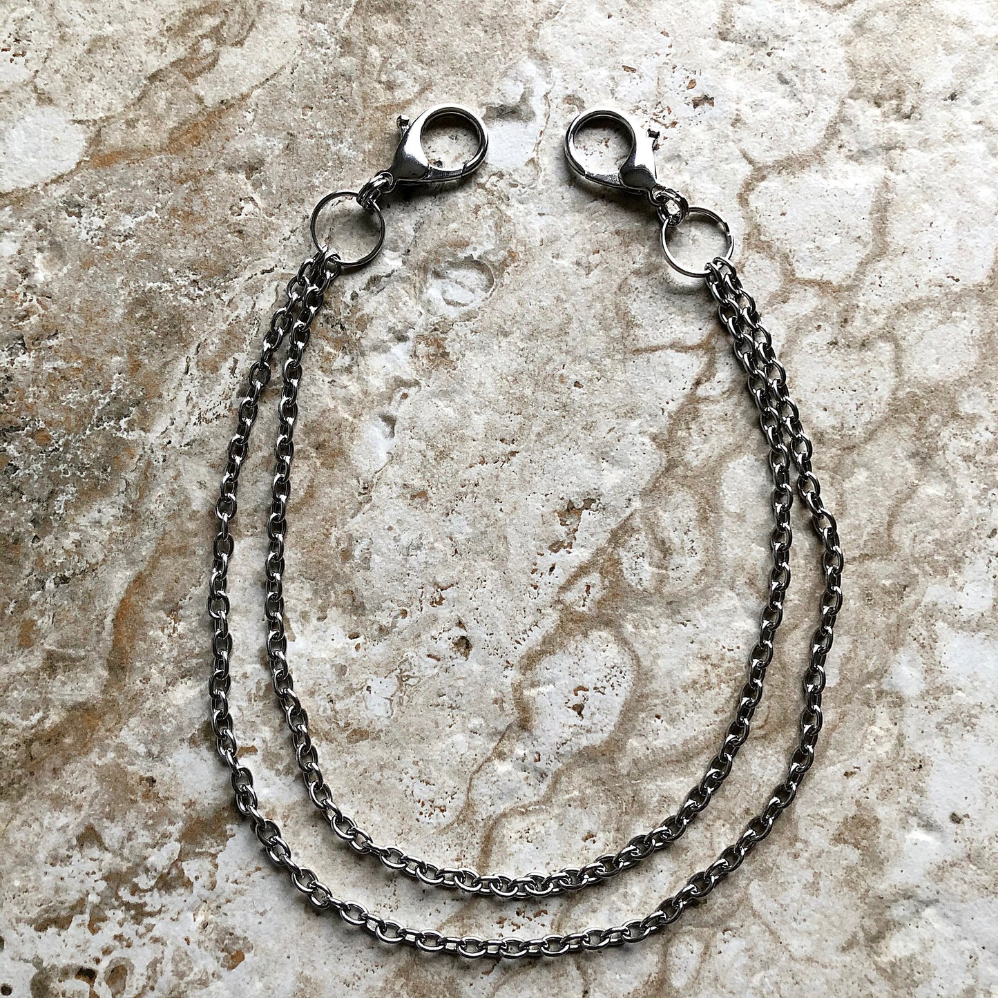 21" Inches 54cm Fashion Chain Wallet Double Rolo Silver Shiny Color Stainless Steel Cable Unisex Customisable Tarnish Resistant Very Strong