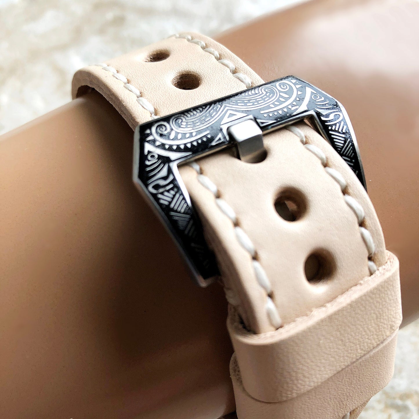 New 18mm 19mm 20mm 21mm 22mm 23mm 24mm 25mm Veggie Tanned Leather Fully Stitched Watch Band Strap Natural Color Soft Comfort - Pins and Tool