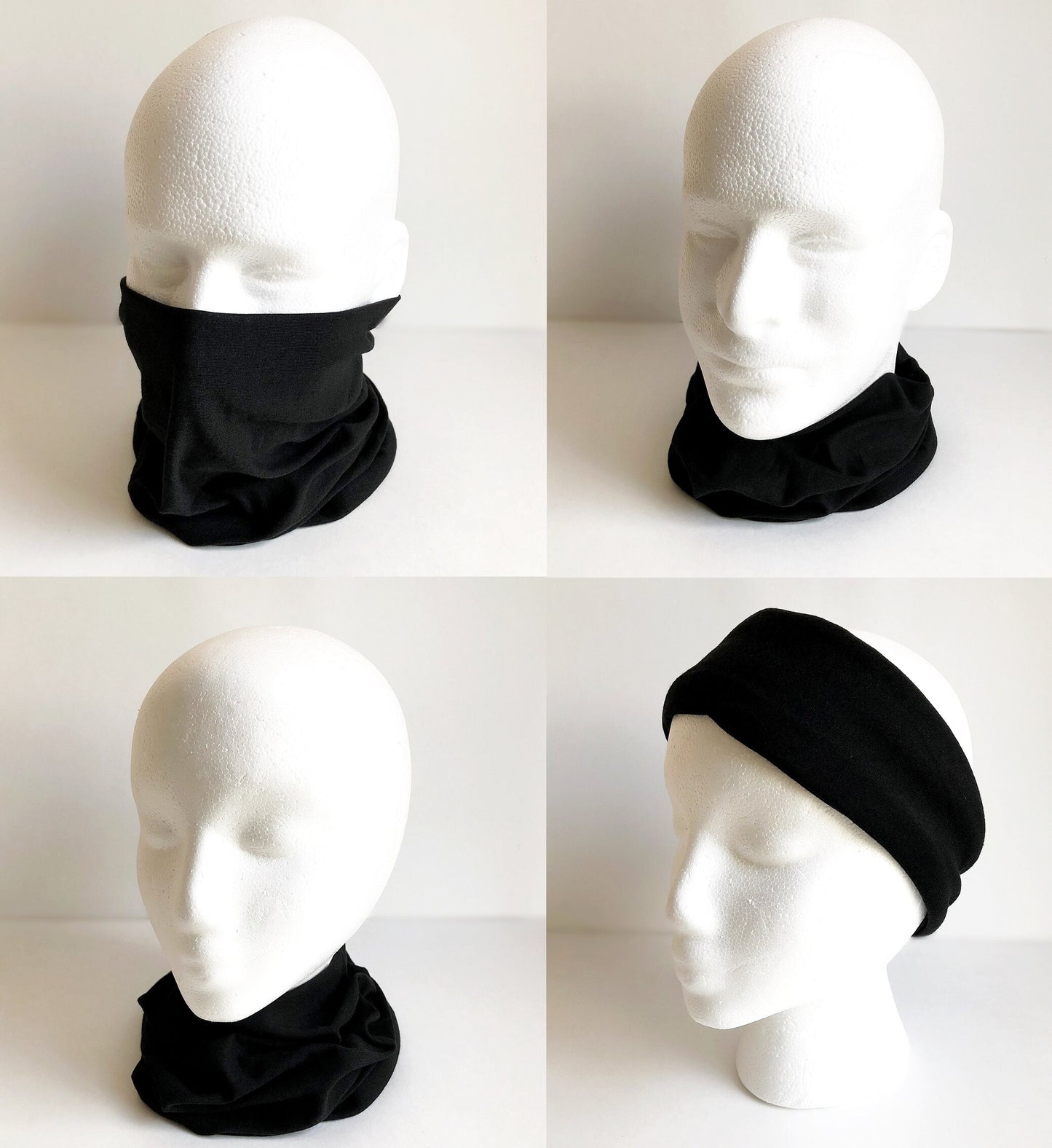 Black Color Face Mask Scarf New Multi Functional Seamless Protective Covering Elastic Neck Gaiter Bandana Breathable Balaclava Head Wear N2