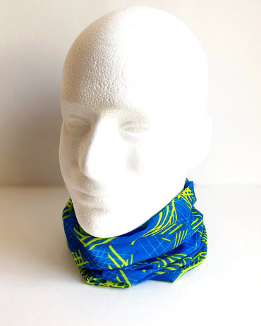 Blue & Yellow Strips Face Mask Scarf Multi Functional Seamless Protective Covering Elastic Neck Gaiter Bandana Breathable Balaclava Head 176