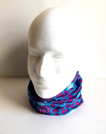 Small Flowers n Blue Face Mask Scarf Multi Functional Seamless Protective Covering Elastic Neck Gaiter Bandana Breathable Balaclava Head 202