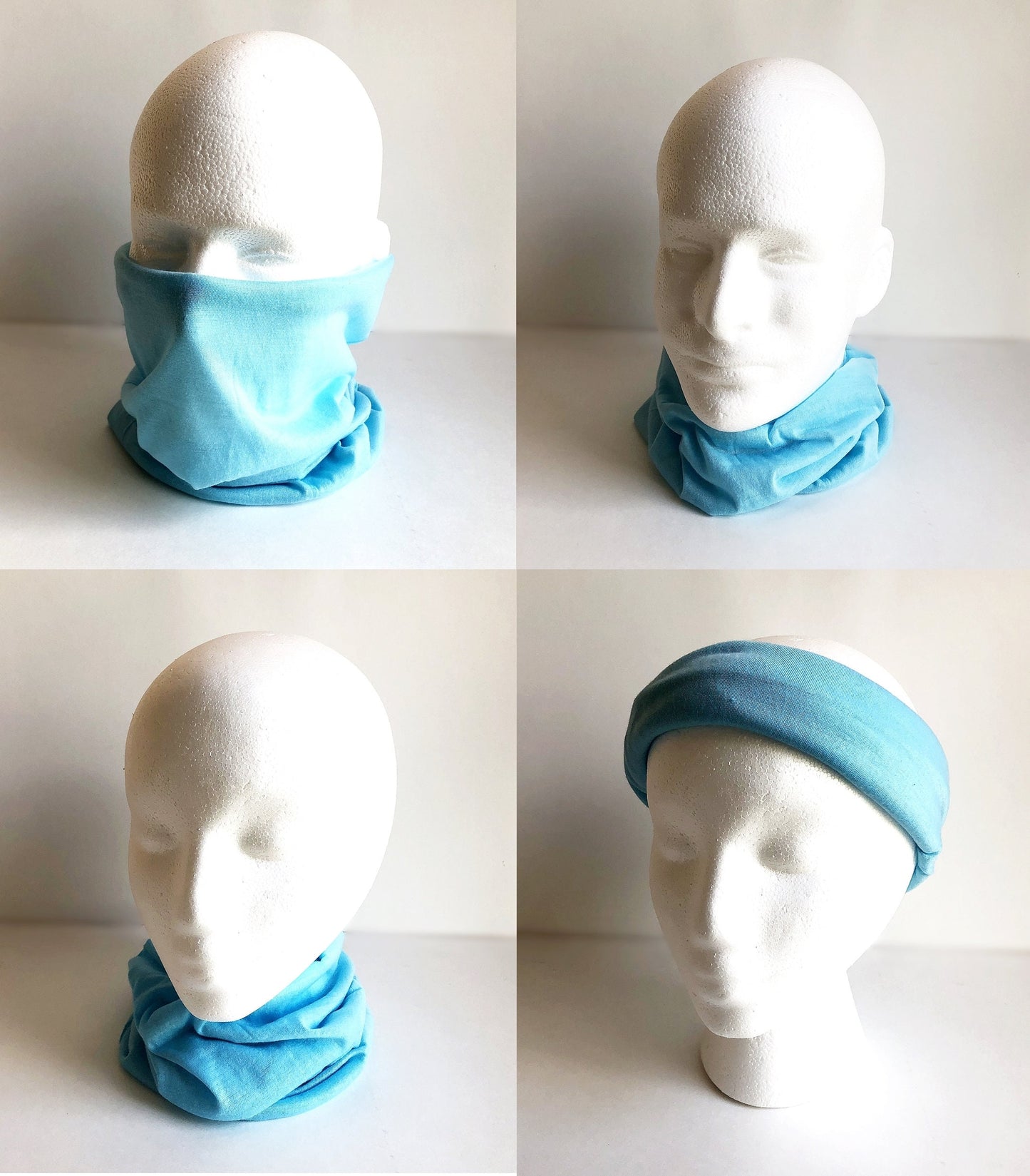 Light Blue Face Mask Scarf New Multi Functional Seamless Protective Covering Elastic Neck Gaiter Bandana Breathable Balaclava Head Wear N16