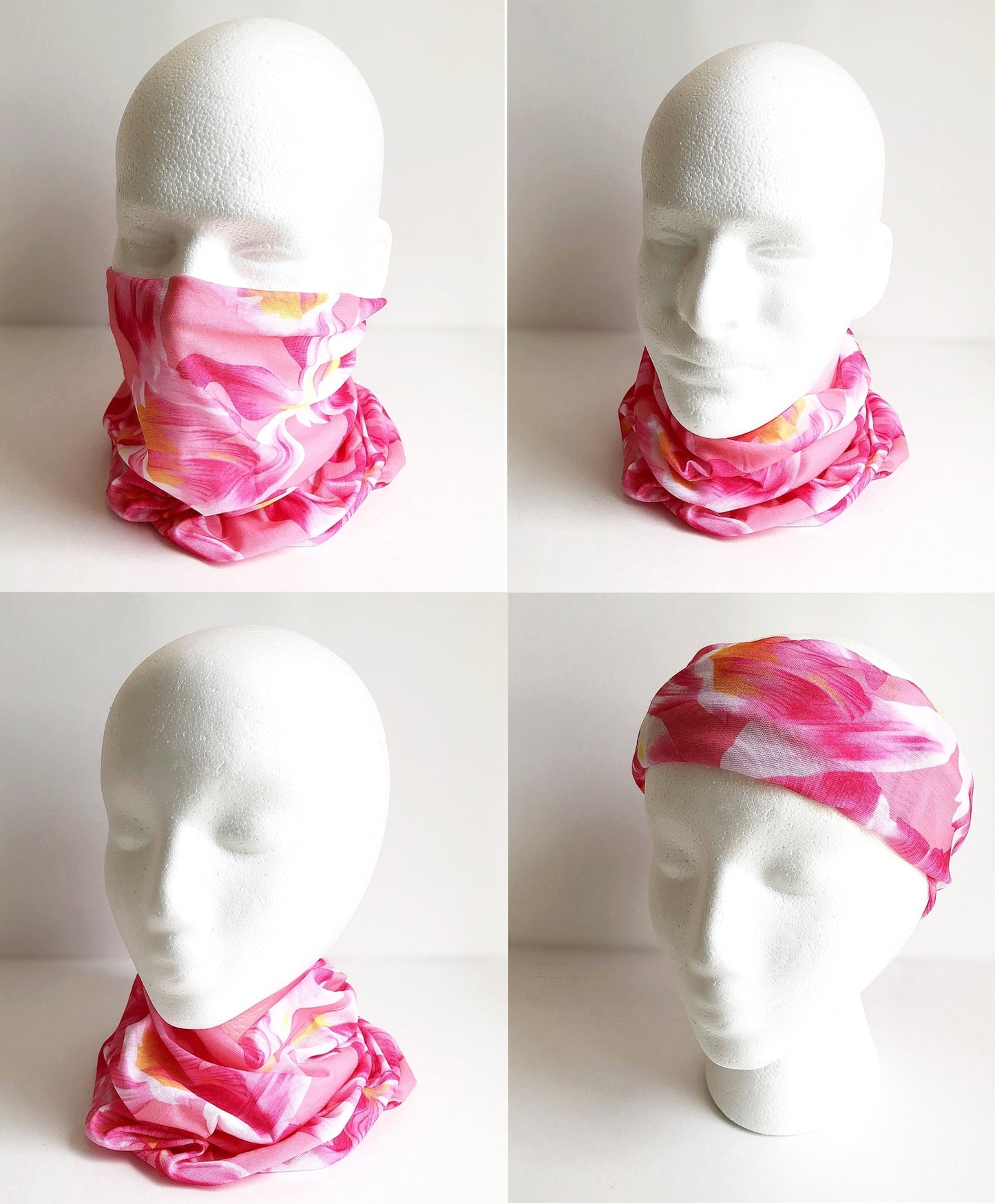 Pink Flo Face Mask Scarf New Multi Functional Seamless Protective Covering Elastic Neck Gaiter Bandana Breathable Balaclava Head Wear N49