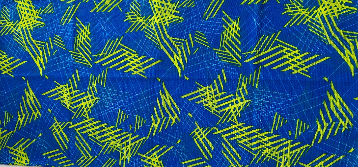 Blue & Yellow Strips Face Mask Scarf Multi Functional Seamless Protective Covering Elastic Neck Gaiter Bandana Breathable Balaclava Head 176
