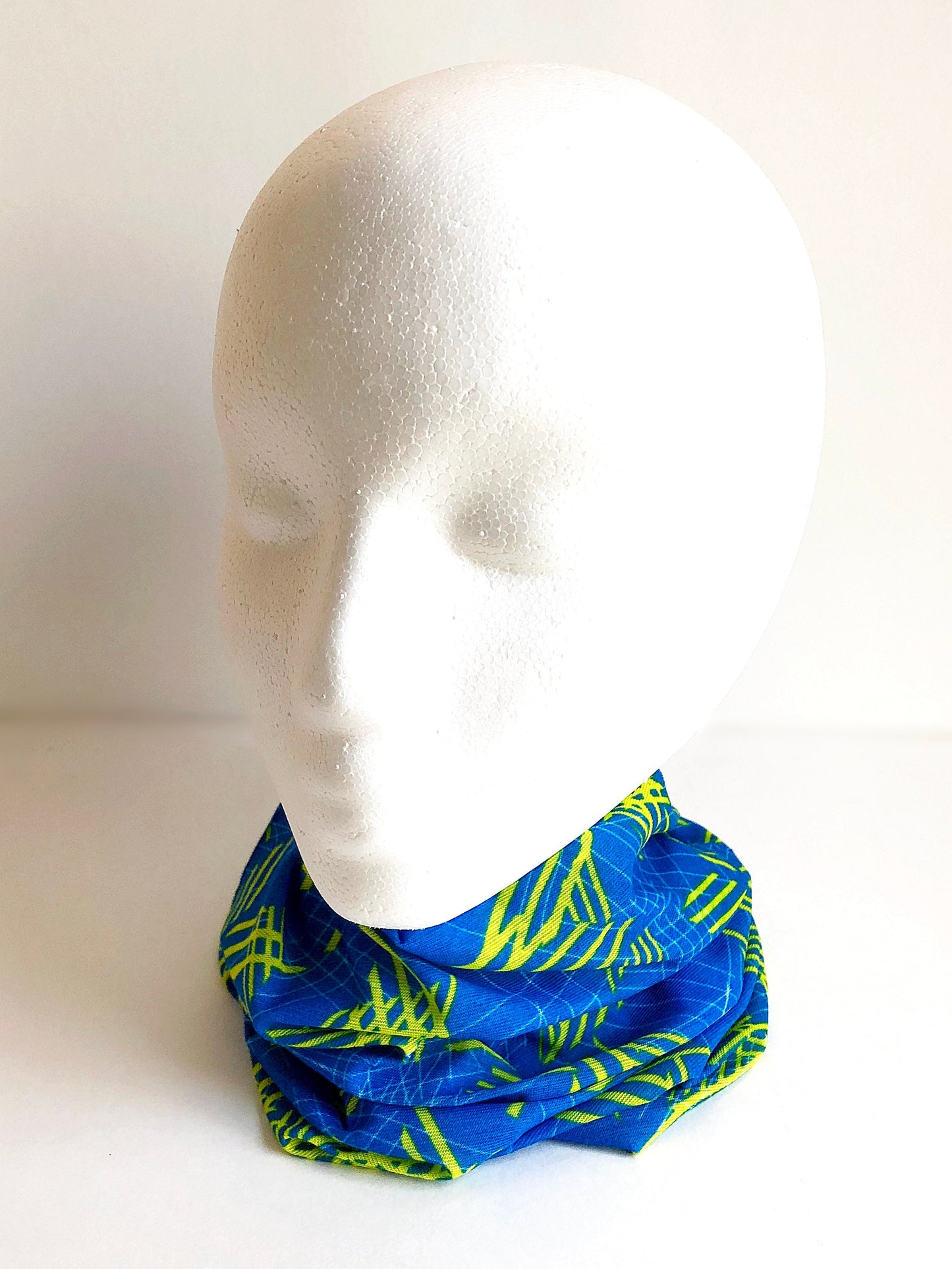 Blue & Yellow Strips Face Mask Scarf Multi Functional Seamless Protective Covering Elastic Neck Gaiter Bandana Breathable Balaclava Head 176