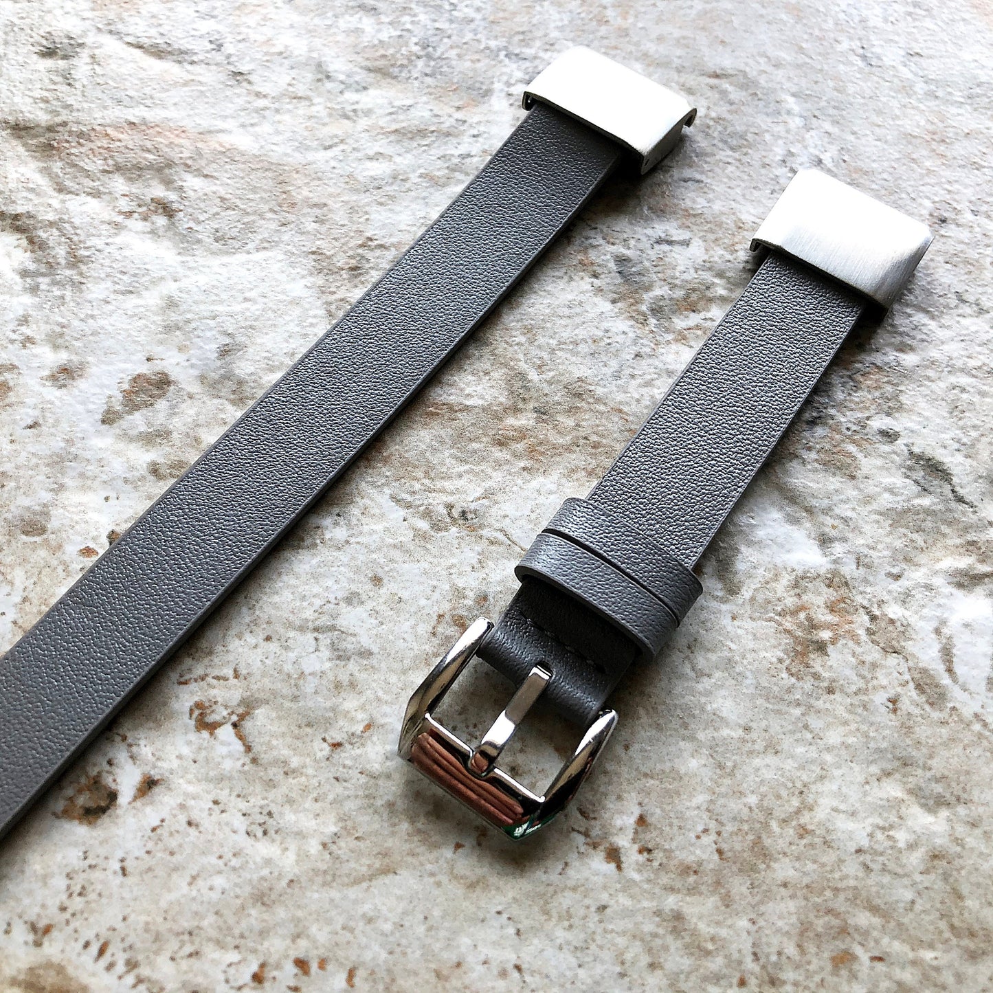 Garmin Gray Twice Double Wrap Bands Compatible with fenix 8 43mm 7S Pro Solar Sapphire fenix 6S Pro Sapphire Leather Quick Fit Strap A20-B18