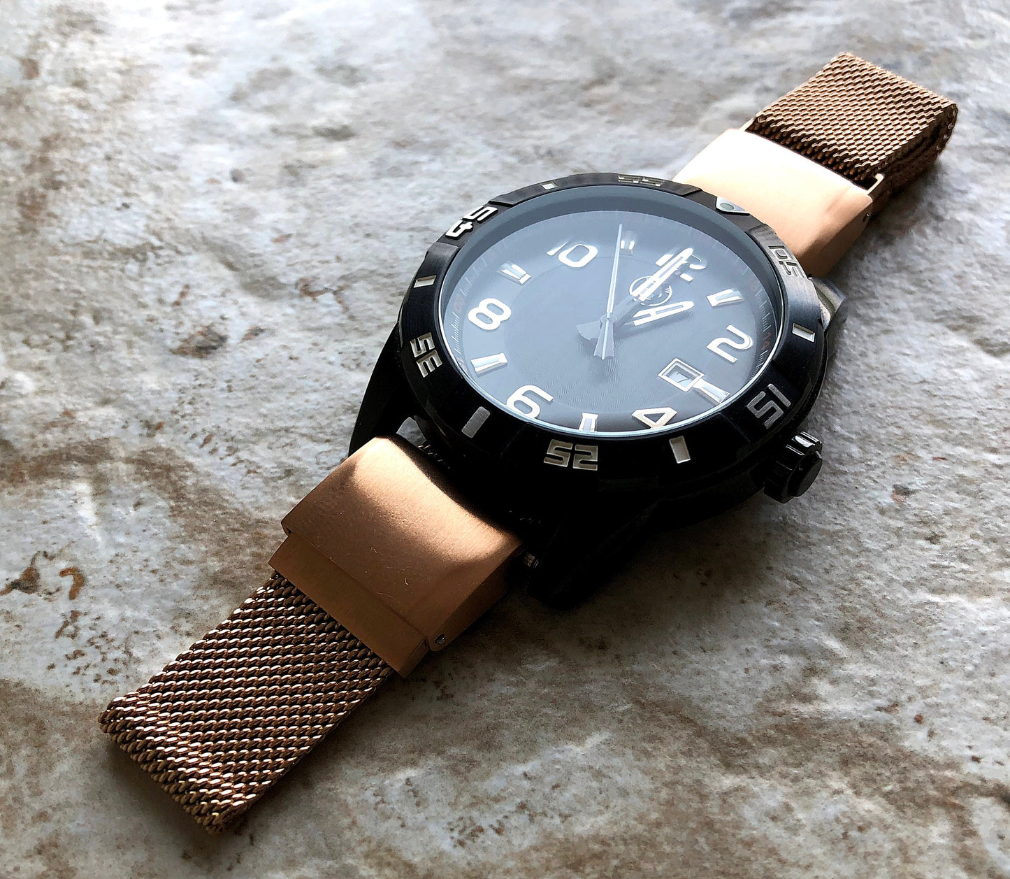 Rose Gold Color Garmin Band Compatible with D2 Tactix 7 Pro Bravo Charlie Delta Stainless Steel Milanese Mesh Quick Fit Watch Straps A26-B22