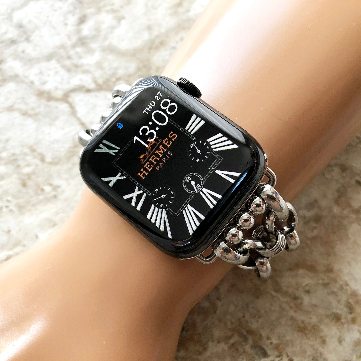 New Apple Watch Band Bracelet for Ultra 2 9 8 7 6 SE 5 4 3 2 1 Case 38mm 40mm 41mm 42mm 44mm 45mm 49mm Convex Silver Stainless Steel Strap