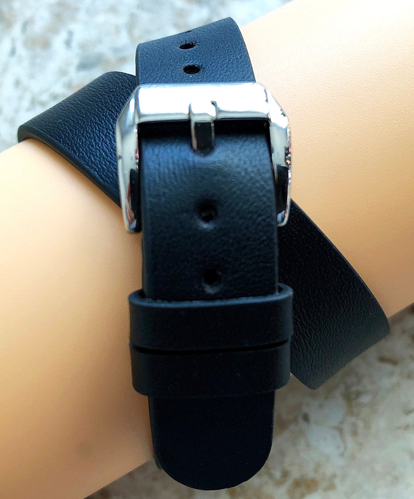 Garmin Black Double Wrap Band for D2 Delta S Instinct 2S Descent Mk2S Mk3 Mk3i 43mm Approach S70 42mm Leather Quick Fit Watch Strap A20-B18