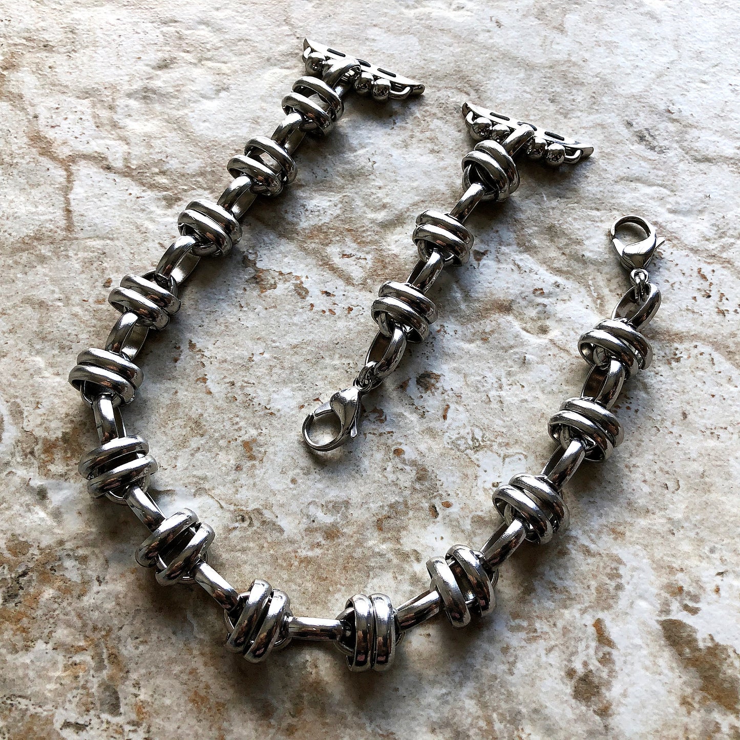 Apple Watch Band Bracelet for iWatch Ultra 2 9 8 7 6 5 4 3 2 1 Case 38mm 40mm 41mm 42mm 44mm 45mm 49mm Double Chain Links Silver St Steel