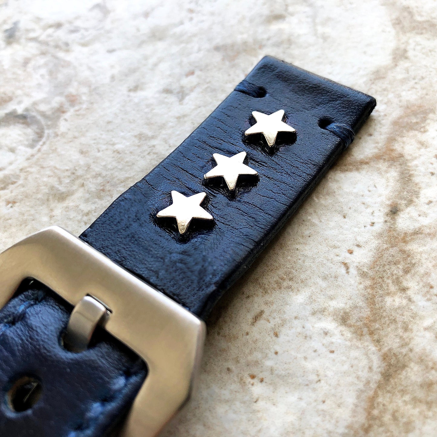 New Leather Watch Band Seven Stars Compatible with Apple Watch Fitbit Versa 2 3 4 Lite Sense 2 Ionic in Silver Rose Gold Black Finish