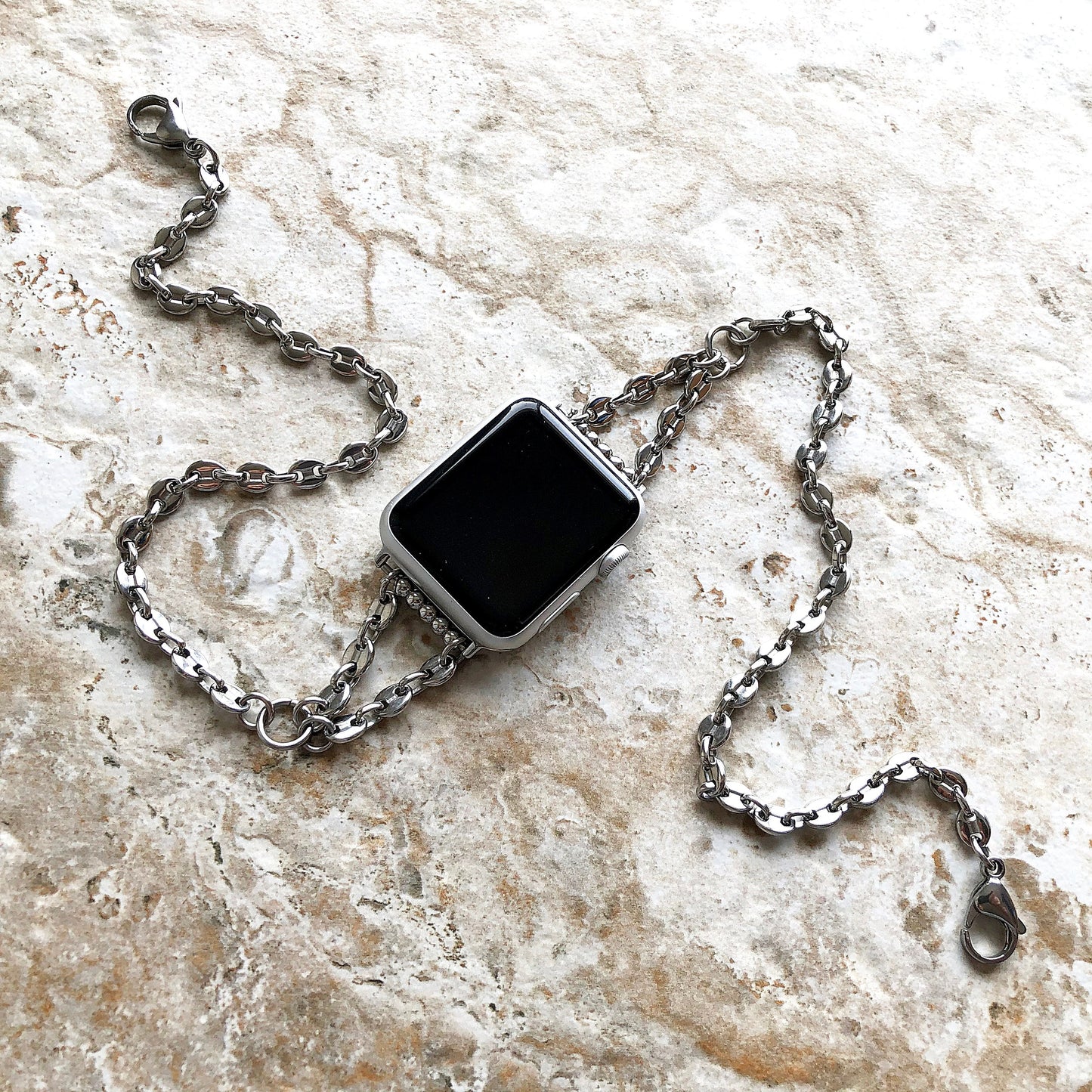 Apple Watch Band Bracelet for iWatch Ultra 2 9 8 7 6 SE 5 4 3 2 1 38mm 40mm 41mm 42mm 44mm 45mm 49mm Coffee Bean 5mm Chain St Steel Strap