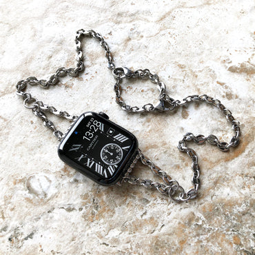 Apple Watch Band Bracelet for iWatch Ultra 2 9 8 7 6 SE 5 4 3 2 1 38mm 40mm 41mm 42mm 44mm 45mm 49mm Coffee Bean 5mm Chain St Steel Strap