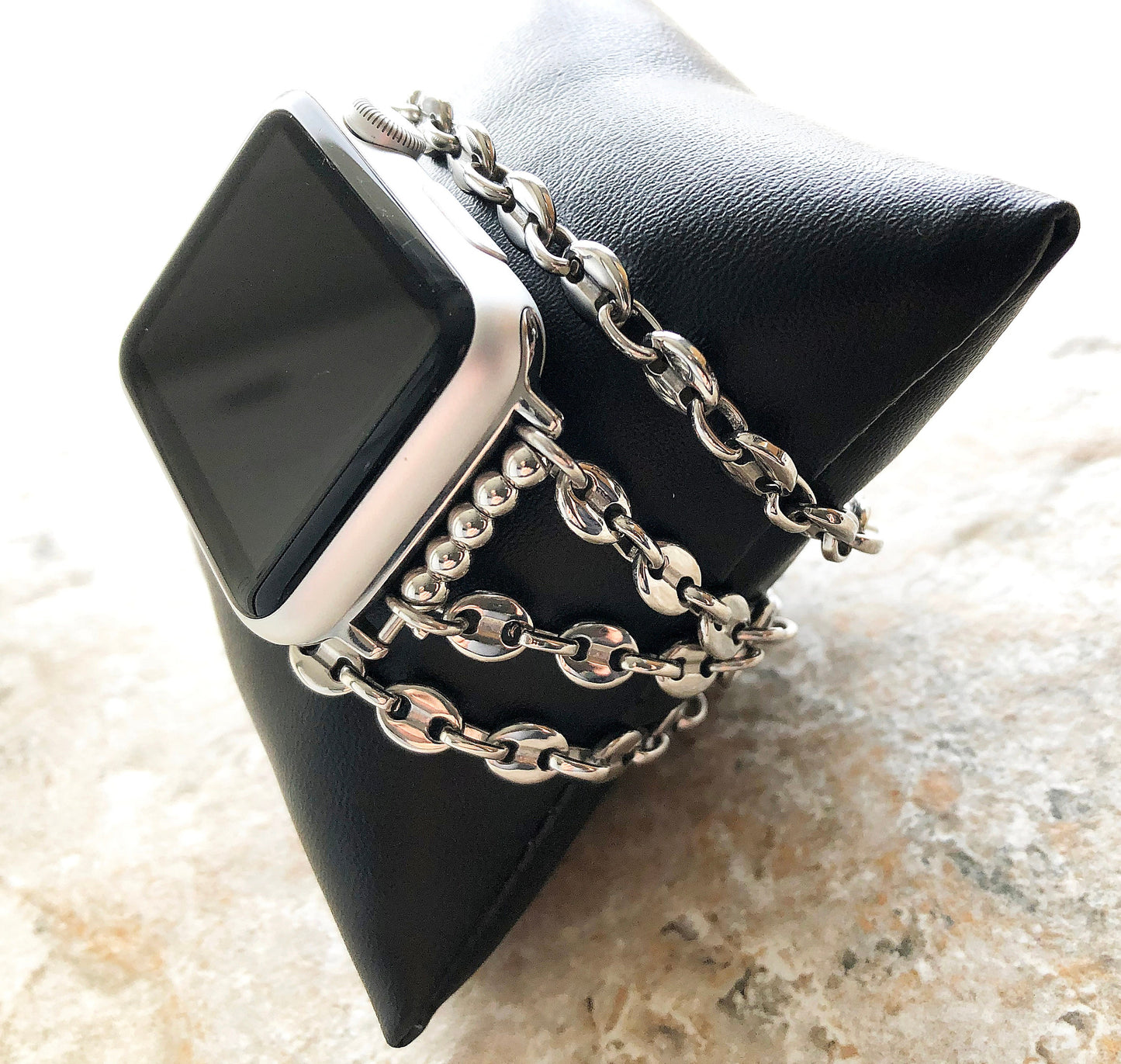 Apple Watch Band Bracelet for iWatch Ultra 2 9 8 7 6 SE 5 4 3 2 1 38mm 40mm 41mm 42mm 44mm 45mm 49mm Coffee Bean 5mm Chain St Steel Strap