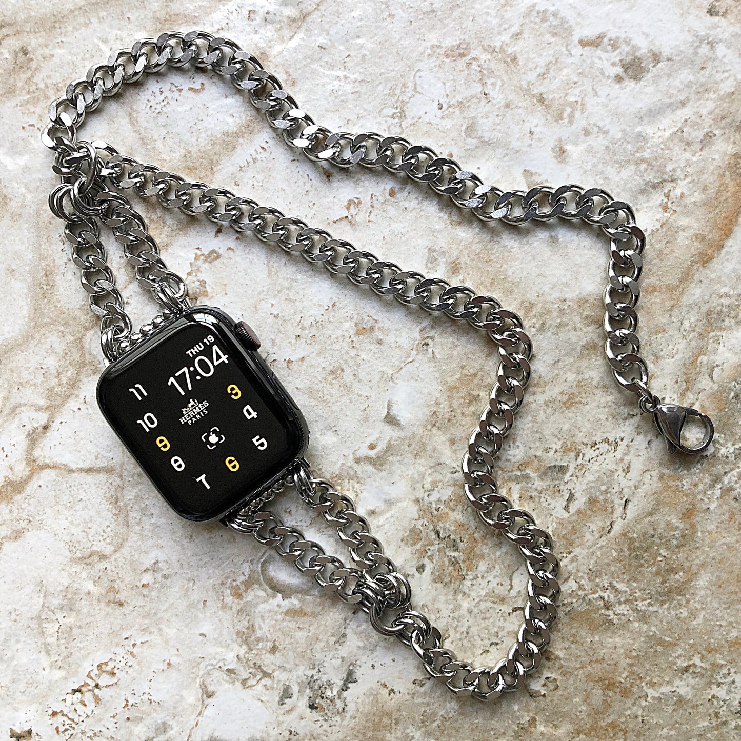 Apple Watch Band Bracelet St Steel Chain for iWatch Ultra 2 9 8 7 6 SE 5 4 3 2 1 38mm 40mm 41mm 42mm 44mm 45mm 49mm Handmade Jewelry -N32