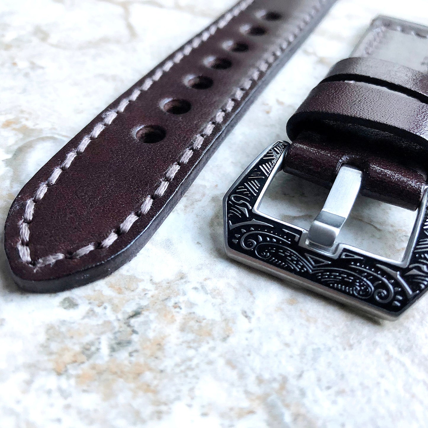 Fitbit Versa 2 3 4 Sense 2 Dark Brown Band Fully Stitched Handmade Thick Leather Strap Bracelet Watch Quick Release Silver Rose Gold Black