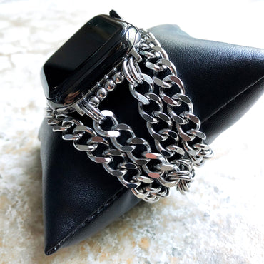 Apple Watch Band Bracelet St Steel Chain for iWatch Ultra 2 9 8 7 6 SE 5 4 3 2 1 38mm 40mm 41mm 42mm 44mm 45mm 49mm Handmade Jewelry -N32