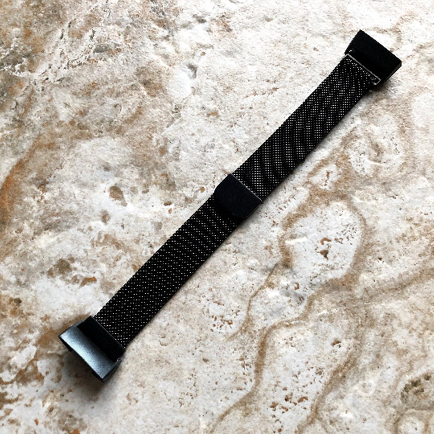 Fitbit Charge 4 3 Graphite Black Modern Bracelet for Fitness Tracker Stainless Steel Adjustable Milanese Mesh Band Strap Magnetic Closure