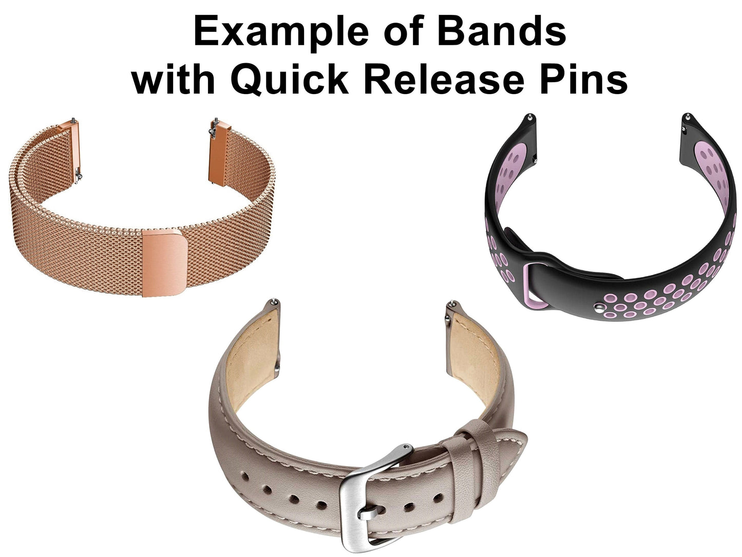 6pcs Stainless Steel Quick Release Spring Bar Pins for Watch Bands Straps 18mm 19mm 20mm 21mm 22mm 23mm 24mm 25mm 26mm Lug Attachment