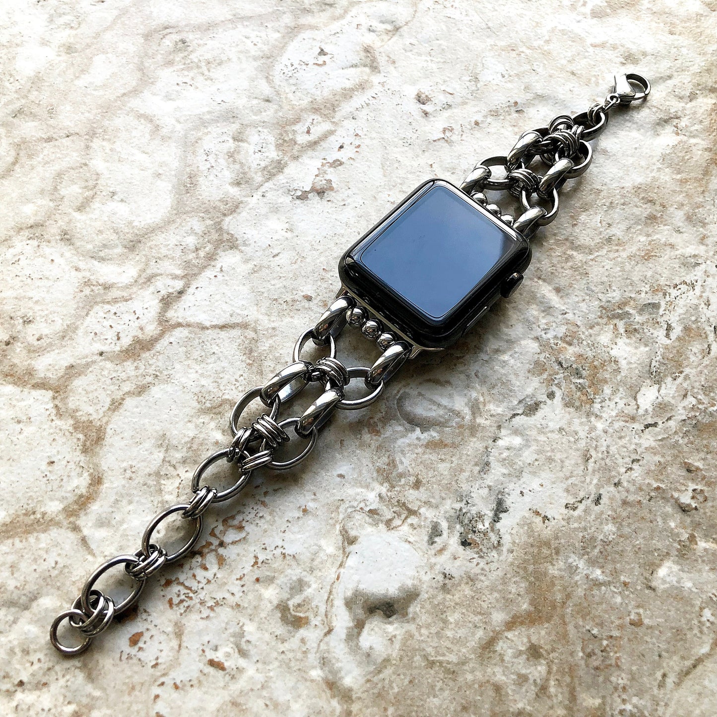 Apple Braided Silver Color Stainless Steel Bracelet for Ultra 2 9 8 7 SE 6 5 4 3 2 1 Case 38 40 41 42mm 44mm 45mm 49mm iWatch Band Handmade