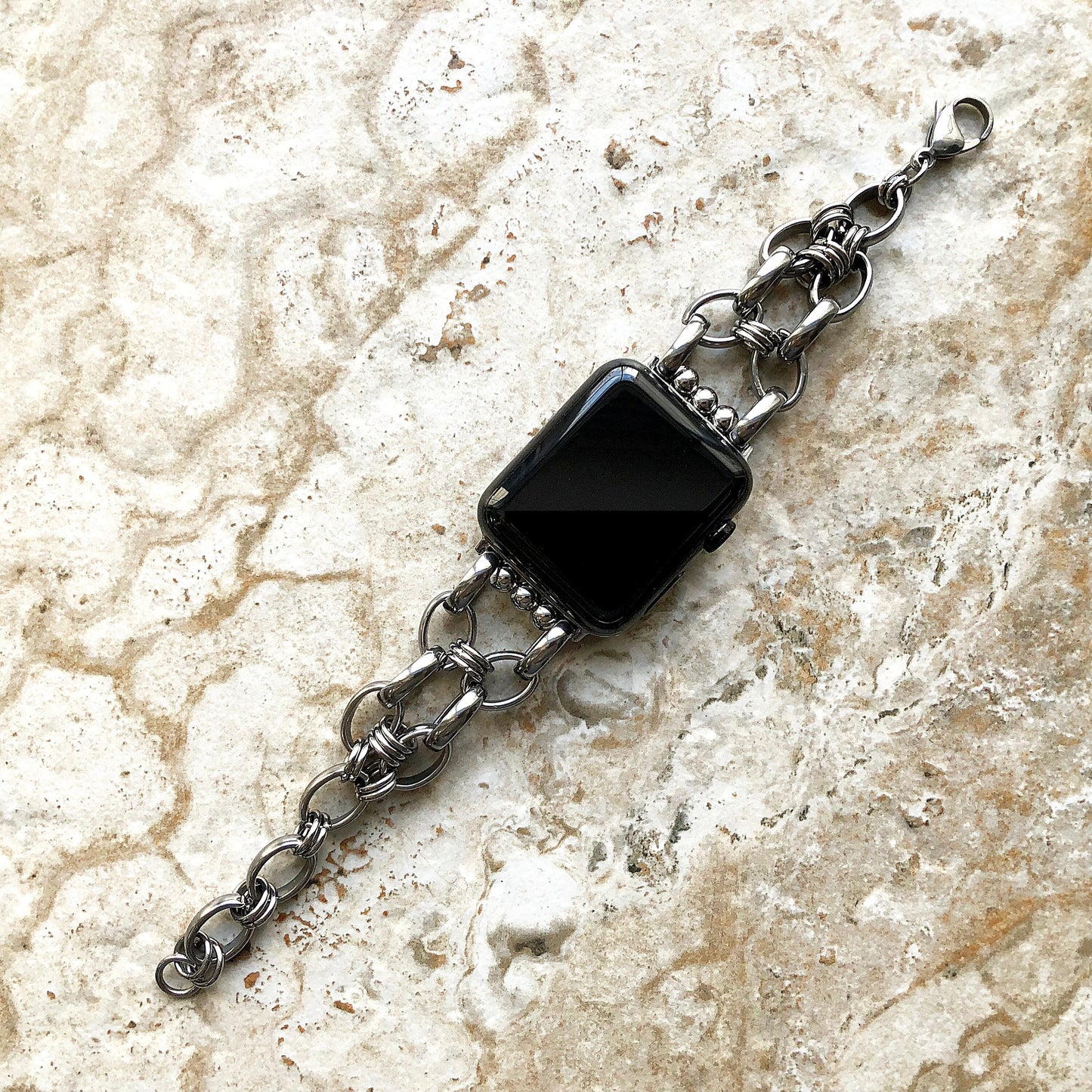 Apple Braided Silver Color Stainless Steel Bracelet for iWatch Ultra 2 49mm and 9 8 Series 41mm 45mm Case Band Handmade Jewelry Strap