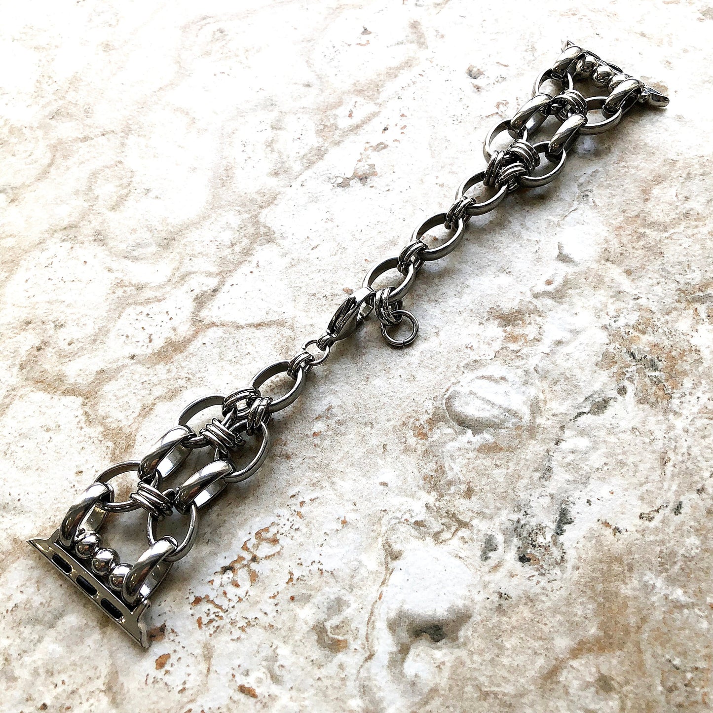 Apple Braided Silver Color Stainless Steel Bracelet for iWatch Ultra 2 49mm and 9 8 Series 41mm 45mm Case Band Handmade Jewelry Strap