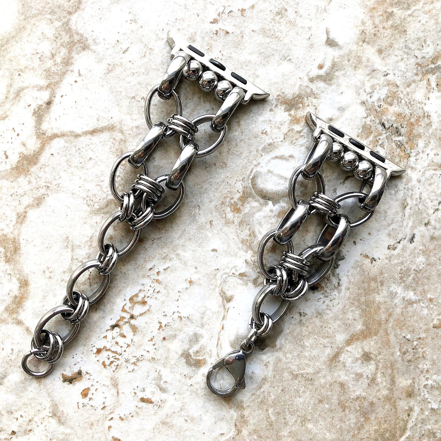 Apple Braided Silver Color Stainless Steel Bracelet for Ultra 2 9 8 7 SE 6 5 4 3 2 1 Case 38 40 41 42mm 44mm 45mm 49mm iWatch Band Handmade