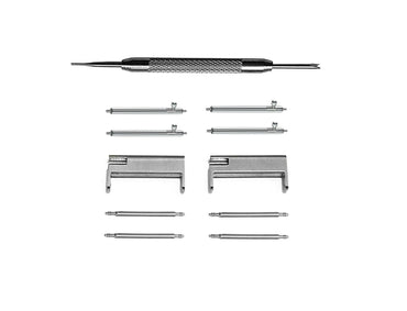 11pcs Quick Release Adapters Kit for Wrist and Smartwatches Lugs 18mm-26mm and Band Widths 16mm-24mm, Stainless Steel Connectors Pins Tool