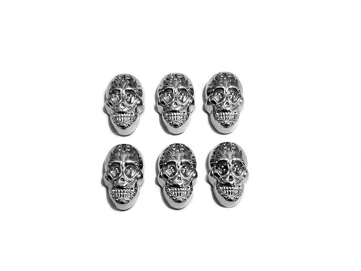 6pcs Stainless Steel Skulls with Screw Back Conchos Rivets for Crafting Leather Fabric Clothes Backpacks Bags Wallets Belts Hats Shoes