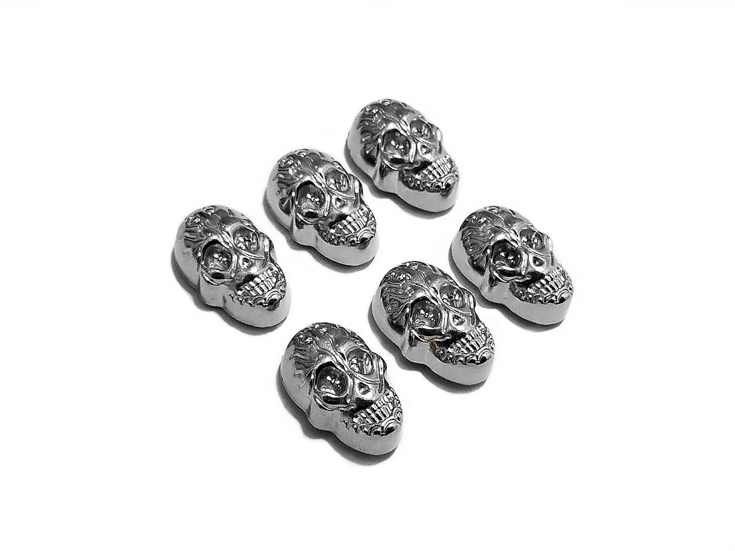 6pcs Stainless Steel Skulls with Screw Back Conchos Rivets for Crafting Leather Fabric Clothes Backpacks Bags Wallets Belts Hats Shoes