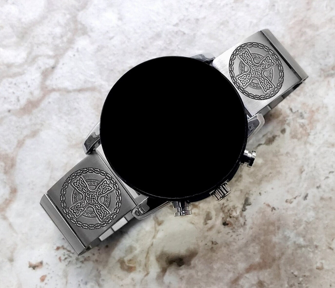 Engraved Watch Band for Garmin Forerunner 745 265 255 Venu 3 2 Vivoactive 4 Darth Vader First Avenger Silver Stainless Steel Bracelet CC2