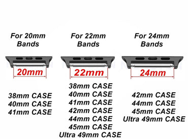 Apple Watch Band Strap Adapters Spring Bar Connectors for iWatch 38 40 41 42 44 45 49mm Ultra 2 9 8 7 SE 6 5 4 3 2 1 Rose Gold Silver Black