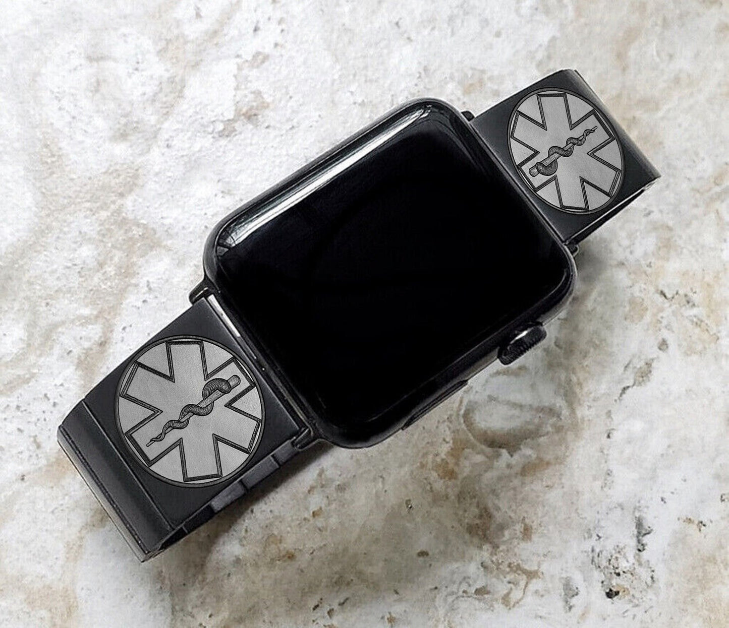 Apple Watch Band EMS Emergency Doctor for Ultra 2 9 8 7 SE 6 5 4 3 2 1 Case 38mm 40mm 41mm 42mm 44mm 45mm 49mm Black St Steel Strap MS2